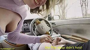 Bold Teen Bent Over for Rough Anal Car Fucking and Creampie