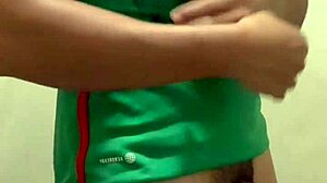 Look at this Mexican futbolista jerking off in the gym bathroom