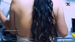 Venezuelan maid surprises preparing breakfast with big ass in the air