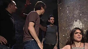 hey there, wanna see a hairy pussy brunette get double banged hard?