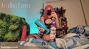 Giant Fantasy Anal Dildos Gape Pussy And Ass In Fishnets!