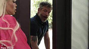 rich bitch bridgette b gets her hairless pussy and ass slammed hard by delivery guy!