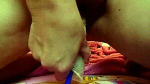 Mature Mom Solo Masturbates With Dildo At Home