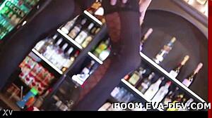 Crazy party girl teases on live webcam show