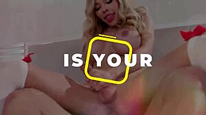 Newbie trans babe spitroasted by trans slut Blake Lovely