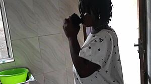 kitchen freestyle sex with sexy ebony maid 😍