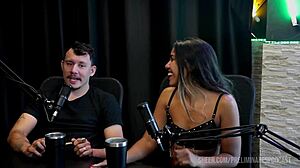 Bia Hot sizzles in preliminares podcast with Casal Kaliente, part 1 on Sheer Red.