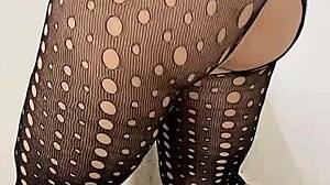 mature blonde with big ass seduces in sensual lingerie leading to creampie