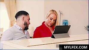 the curvy teacher gets rammed by her student in a hot scene