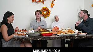 why does nadia in hijab join thanksgiving dinner?