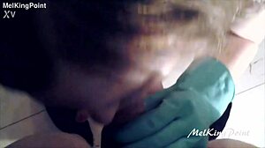 Blonde Milf Feels Intense Sucking With Plastic Gloves