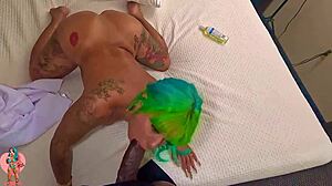 tight creamy pussy gets a sensual massage with big black cock