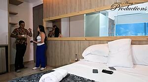 Homemade Maid Sucks Him Sloppily, Licks Balls, Gets Facial