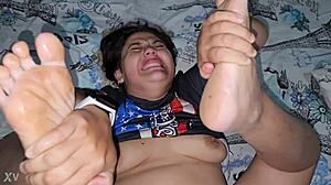 Eating my blonde whore's anus 😈