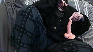 Jacking Off the Strap No Audio in Bisexual Amateurs Scene