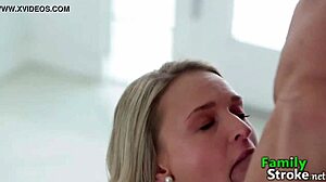 Silently sucking step daddy's rod with intense deepthroat action