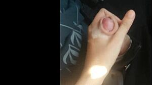 hot babe gives handjob in moving car