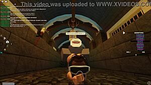 Rough anal pounding in Roblox porn scene