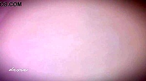 Chubby Pinay solo teases in black lingerie while masturbating