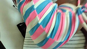 Slutty brunette tricks boyfriend to sit on my big cock