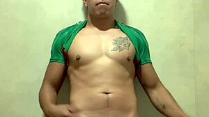 Mexican Footballer Boldly Masturbates in Gym Bathroom