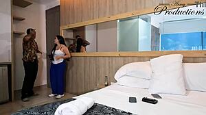 Homemade Maid Sucks Him Sloppily, Licks Balls, Gets Facial