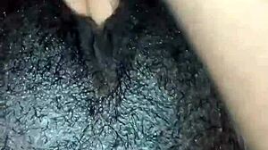 Small Tit Ebony Teases with Solo Pussy Masturbation and Big Lips