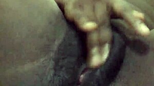 Small Tit Ebony Teases with Solo Pussy Masturbation and Big Lips