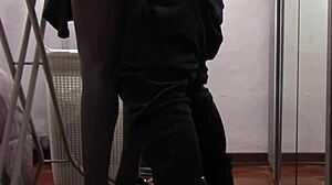 Latina Milf with Beautiful Legs Gets Touched and Fucked in Pantyhose