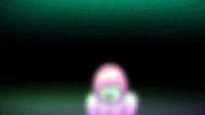 Princess Bubblegum engages in threesome with futanari, getting blowjob and cum on big tits