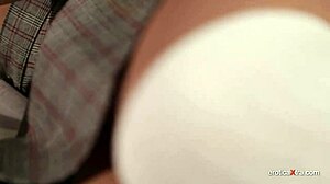 cocked guy bangs a superb brunette in group blowjob