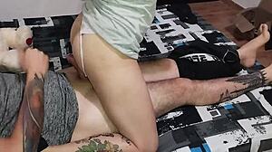 Best Friend's Wife Rides Hard In Doggystyle Christmas Fuck