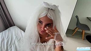 omg, i’m a runaway bride gettin’ doggystyle and cum in mouth... soo juicy!