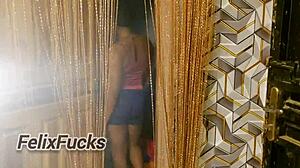 Two lesbian friends caught by stepbro, taking turns on his fat dick!