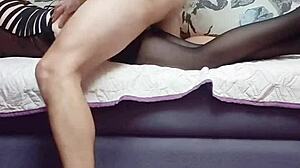 Wife's Homemade Anal Leaves Holes Gaped And Stockings Torn