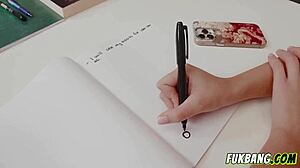 Student learns anal from teacher at home