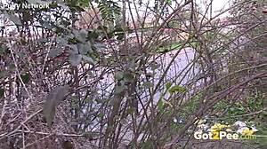 damn, i caught this pretty girl peeing outdoors