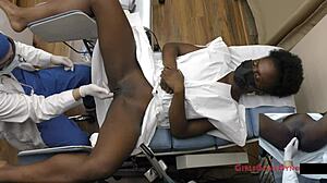 rina arems gets detailed yearly checkup with nurse spreading shaved pussy
