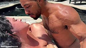 Josie Jaxxon enjoys poolside quickie