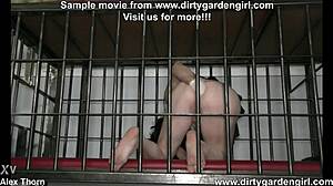 caged for self anal fisting, prolapse extreme?