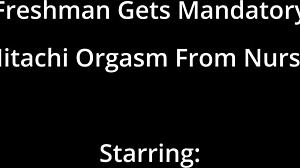 freshman gets mandatory hitachi orgasm from nurse - jackie banes