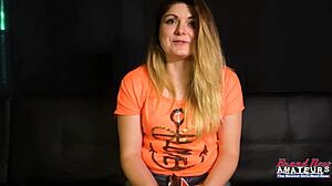 Curvy brunette Rachel intensely fucked doggystyle and swallows cum