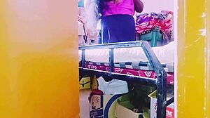 Desi housewife fucks store keeper with dirty talk in Telugu, so intense and unfortunate!