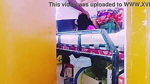 Desi housewife fucks store keeper with dirty talk in Telugu, so intense and unfortunate!