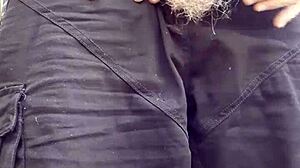 Rustyas1 takes another casual piss in his homemade mature routine