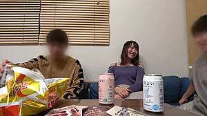 cute asian girl excited by ex-boyfriend's blowjob and creampie