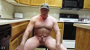 Naked And Hard In The Kitchen Chair