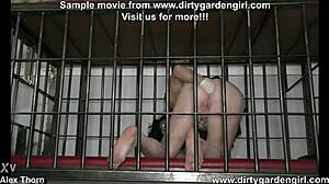 caged for self anal fisting, prolapse extreme?