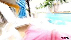 She Sucked Me Off in 5 Minutes - Nikki Nicole Poolside Blowjob
