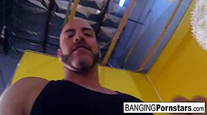 Pornstars fuck for fun as he cums in her